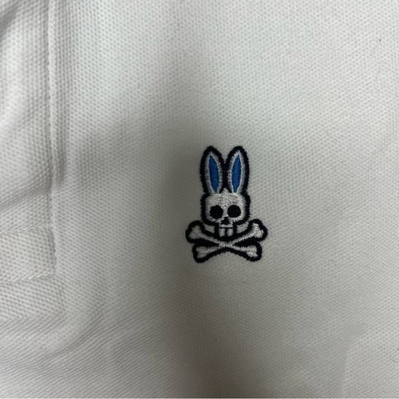 PsychoBunny white polo shirt with bunny accent size xsmall 5/6 - Picture 6 of 12